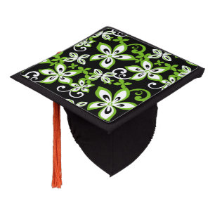ALOHA HAWAII (BLACK/LIME) GRADUATION CAP TOPPER