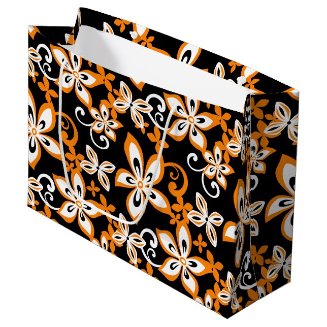 ALOHA HAWAII (BLACK/ORANGE) LARGE GIFT BAG (Front Angled)