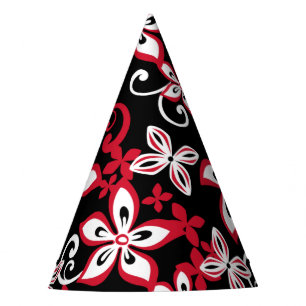 ALOHA HAWAII (BLACK/RED) PARTY HAT