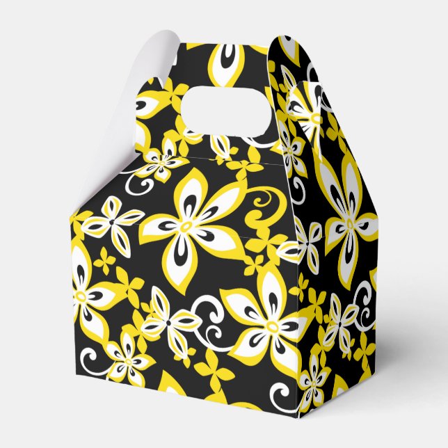ALOHA HAWAII (BLACK/YELLOW) FAVOR BOX (Front Side)