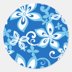 ALOHA HAWAII (BLEU x 2) STICKER ROND CLASSIQUE