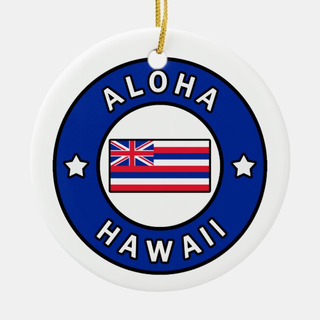 Aloha Hawaii Ceramic Ornament (Front)