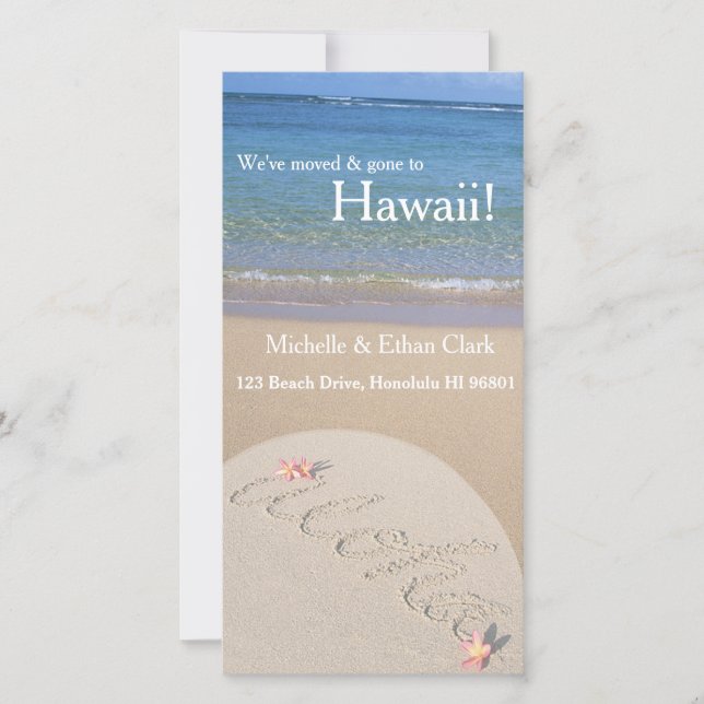 Aloha Hawaii Change of Address Custom Photo Card (Front)