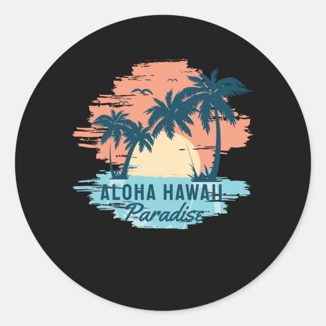 Aloha Hawaii Classic Round Sticker (Front)