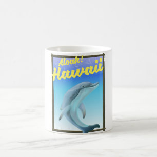 Aloha! Hawaii! Dolphin travel poster Coffee Mug