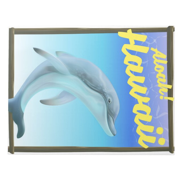 Aloha! Hawaii! Dolphin travel poster Notepad (Front)