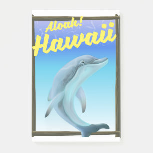 Aloha! Hawaii! Dolphin travel poster Post-it Notes