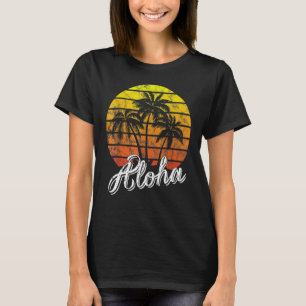 Aloha Hawaii Hawaiian Beach Summer Vacation Sunset T-Shirt