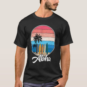 Aloha Hawaii Hawaiian For Boys Girls Palm Tree Su T-Shirt