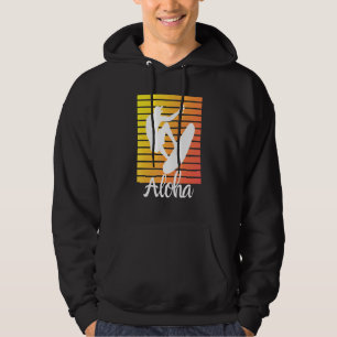 Aloha Hawaii Hawaiian Island Palm Beach Surfboard Hoodie