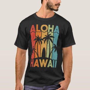 Aloha Hawaii Hawaiian Island   Palm Tree Beach Sur T-Shirt