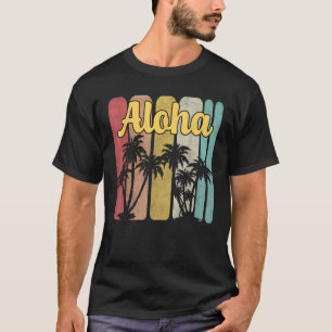 Aloha Hawaii Hawaiian Island Palm Tree Summer Trop T-Shirt