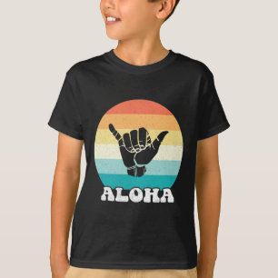 Aloha Hawaii Hawaiian Island Shaka Hand Sign Retro T-Shirt