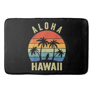 Aloha Hawaii Hawaiian Island Shirt Palm Beach Surf Bath Mat