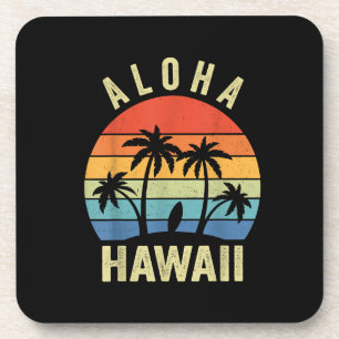 Aloha Hawaii Hawaiian Island Shirt Palm Beach Surf Coaster