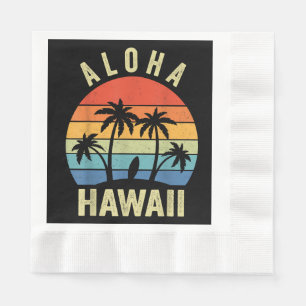 Aloha Hawaii Hawaiian Island Shirt Palm Beach Surf Napkin