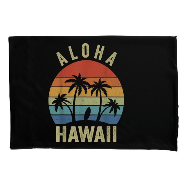 Aloha Hawaii Hawaiian Island Shirt Palm Beach Surf Pillowcase (Front)