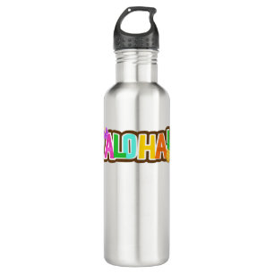 Aloha Hawaii Hawaiian Island Surfing Tropical 710 Ml Water Bottle