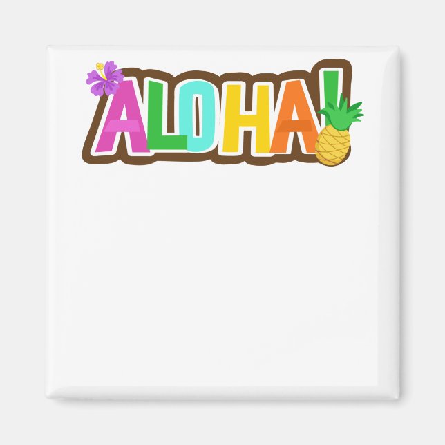 Aloha Hawaii Hawaiian Island Surfing Tropical Magnet (Front)