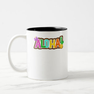 Aloha Hawaii Hawaiian Island Surfing Tropical Two-Tone Coffee Mug
