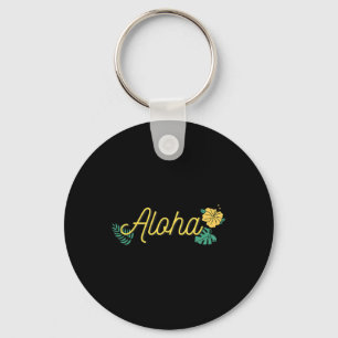 Aloha Hawaii Hawaiian Island Tropical Hibiscus Flo Keychain