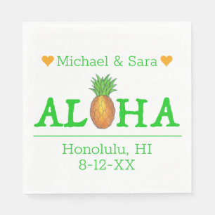 Aloha Hawaii Hawaiian Pineapple Island Wedding Napkin