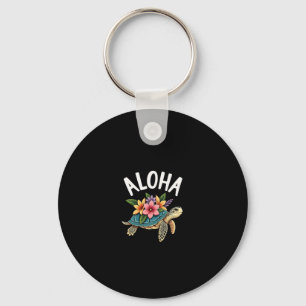 Aloha Hawaii Hawaiian-Shirt Turtle Hibiscus Kids G Keychain