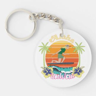 Aloha Hawaii Hibiscus Flowers Keychain