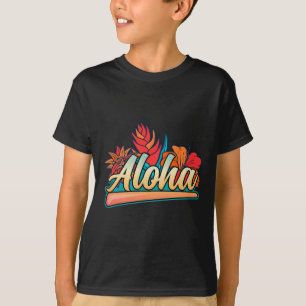 Aloha Hawaii Holiday Surfing Beach Tropical Hibisc T-Shirt