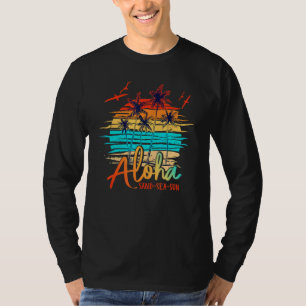 Aloha Hawaii Island Palm Beach Surfboard Vacation T-Shirt