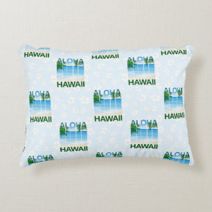 Aloha Hawaii Island Summer Beach Accent Pillow