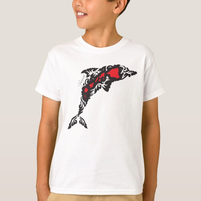 Aloha Hawaii Islands Dolphin T-Shirt (Front)