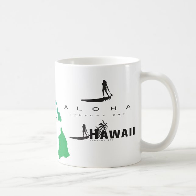Aloha Hawaii Islands Surfing Coffee Mug (Right)