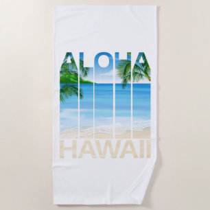 Aloha Hawaii Islands Tropical Beach Beach Towel