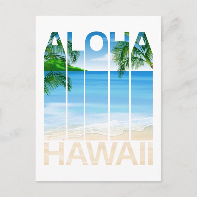 Aloha Hawaii Islands Tropical Beach Postcard (Front)