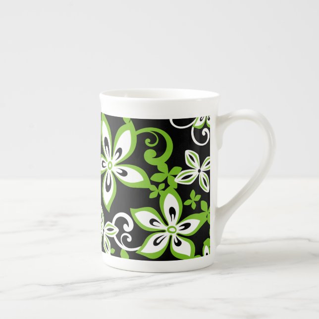 ALOHA HAWAII (NOIR/LIME) BONE CHINA MUG (Droite)