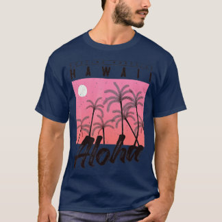 Aloha Hawaii Palm Tree retro sunset beach girls bo T-Shirt