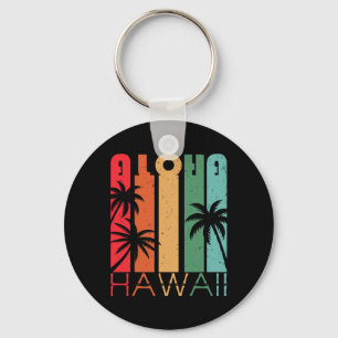 Aloha Hawaii Palm Tree Tropical Hawaiian Island Lo Keychain