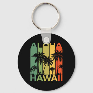 Aloha Hawaii Palm Tree Tropical Hawaiian Island Re Keychain
