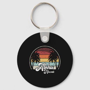 Aloha Hawaii Palms Cool Casual Summer Beach Vacati Keychain