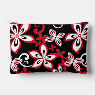 ALOHA HAWAII PATTERN IN BLACK/RED ACCESSORY POUCH