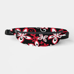 ALOHA HAWAII PATTERN IN BLACK/RED FANNY PACK