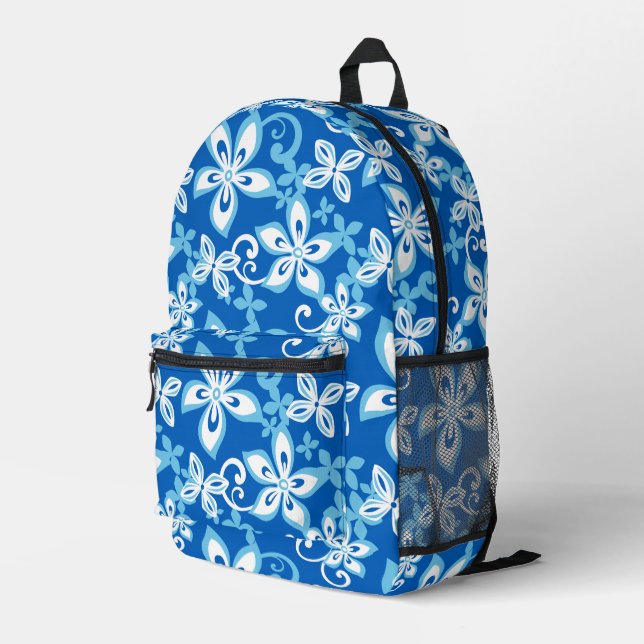 ALOHA HAWAII PATTERN IN BLUE x 2 Printed Backpack (Back Corner Right)