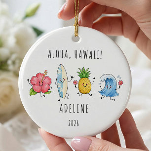 Aloha Hawaii Personalized Travel Ornament