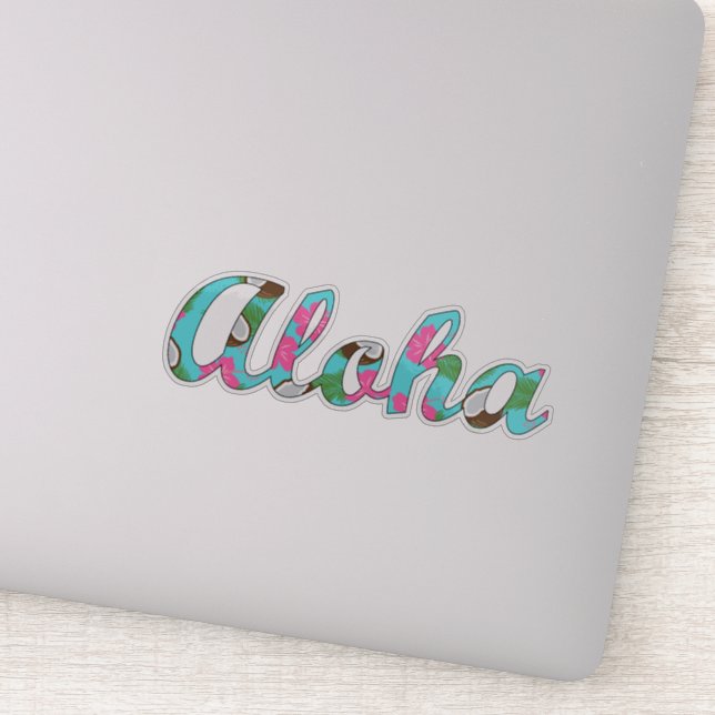 Aloha Hawaii Pink Hibiscus Flower Coconuts  (Detail)