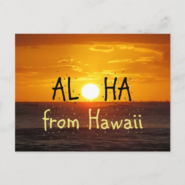 Aloha Hawaii Sunset Ocean 2 Postcard (Front)