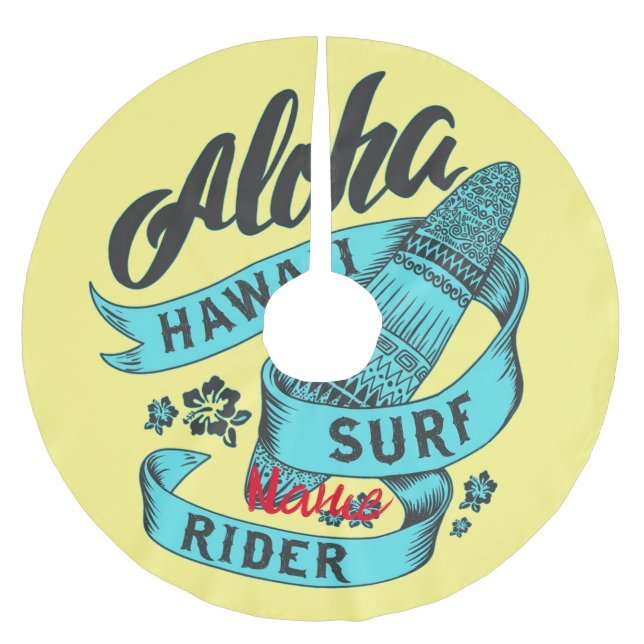 Aloha Hawaii Surf Rider Thunder_Cove Brushed Polyester Tree Skirt (Front)