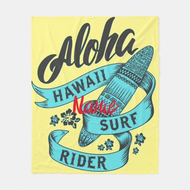 Aloha Hawaii Surf Rider Thunder_Cove Fleece Blanket (Front)