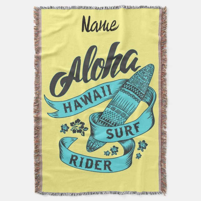 Aloha Hawaii Surf Rider Thunder_Cove  Throw Blanket (Front Vertical)