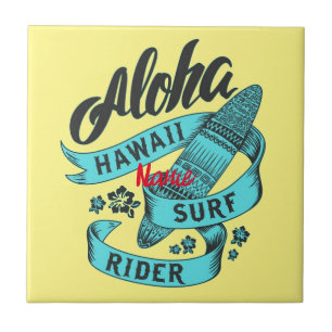Aloha Hawaii Surf Rider Thunder_Cove Tile